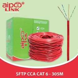 Cáp mạng Aipoo Link SFTP CCA CAT6 Hợp Kim, 23AWG 0.57m, Đỏ