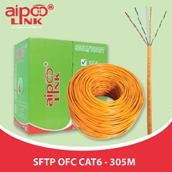 Cáp mạng Aipoo Link OFC SFTP CAT6, 23AWG 0.57m, Cam