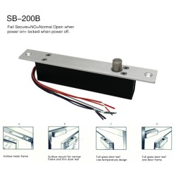 Khóa chốt điện từ SB-200B luôn đóng khóa khi mất điện Fail secure