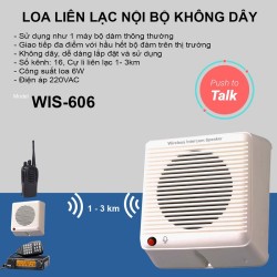 Loa thông báo, liên lạc nội bộ 2 chiều không dây WIS-606U, phóng đại âm thanh bộ đàm, dùng chung hãng Motorola, Kenwood, Baofeng, lisheng