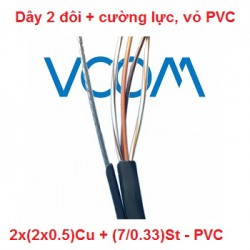 Dây thuê bao Dropwire VCOM 2 đôi, có cường lực 2x(2x0.5)Cu - PVC