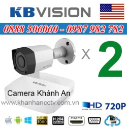 Trọn bộ 2 camera KBVISION 1.0MP CVI cho Gia đình,Cty,Văn phòng,Shop...