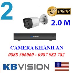 Trọn bộ 2 camera KBVISION 2.0MP CVI cho Gia đình,Cty,Văn phòng,Shop...