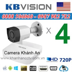 Trọn bộ 4 camera KBVISION 1.0MP CVI cho Gia đình,Cty,Văn phòng,Shop...