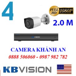Trọn bộ 4 camera KBVISION 2.0MP CVI cho Xưởng,Nhà Máy,Cty,Văn phòng,Shop...