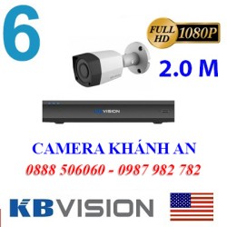 Trọn bộ 6 camera KBVISION 2.0MP CVI cho Gia đình,Cty,Văn phòng,Shop...