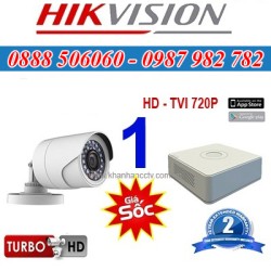 Trọn bộ 1 camera HIKVISION 1.0MP TVI cho Gia đình,Cty,Văn phòng,Shop...